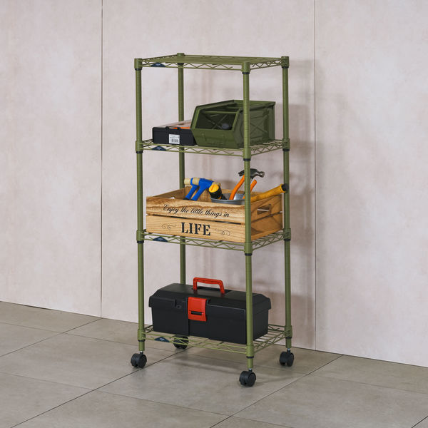 ドウシシャ ルミナスEXラック 4段 幅445×奥行295×高さ1040mm カーキ