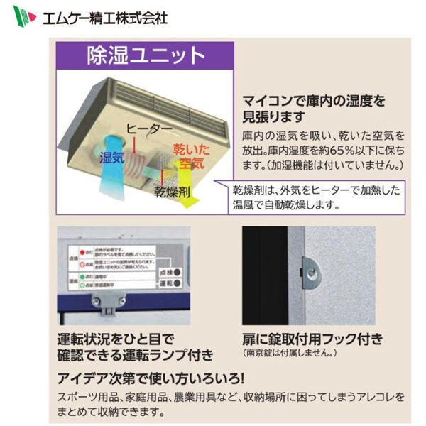 MK精工 米保管庫 爽快蔵12俵用、調湿機能付 RSJ-424S 1台（直送