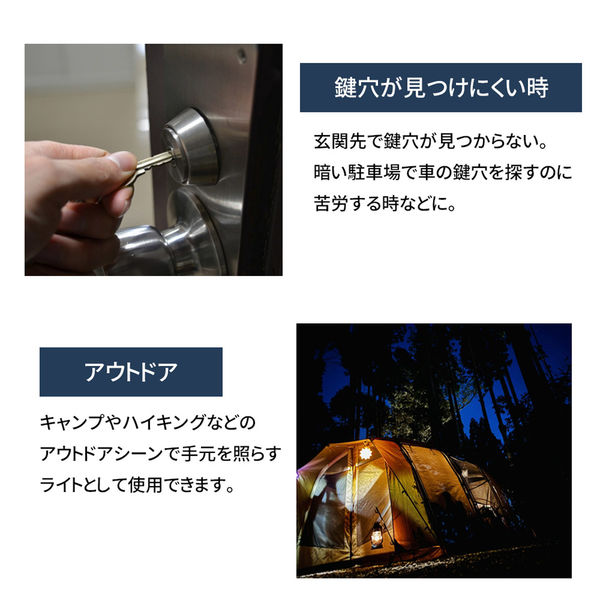 ミニライト カラビナ付 ミニアルミLEDライト＆ホイッスル 50個 笛 LED