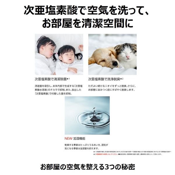 除菌 脱臭 集じん パナソニック ジアイーノ ～18畳 白 次亜塩素