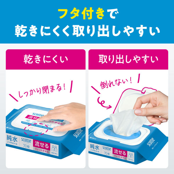 日本製紙クレシア スコッティ ウェットタオル 流せるウェットタオル 純