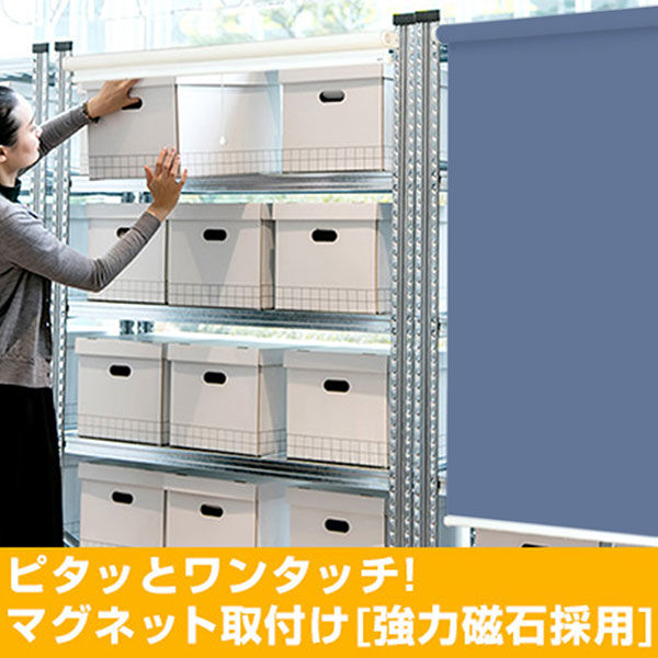 ナプコインテリア シングルロールスクリーン マグネットタイプ プル式 ヴェール 幅680×高さ1500mm アーバンピンク 1本（直送品）