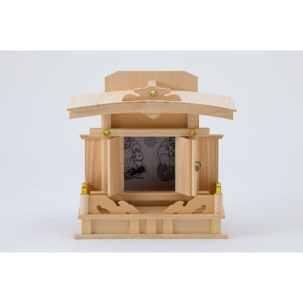 静岡木工 神棚の里 恵比寿宮一社 幅340×奥行180×高さ330mm 白木 1台