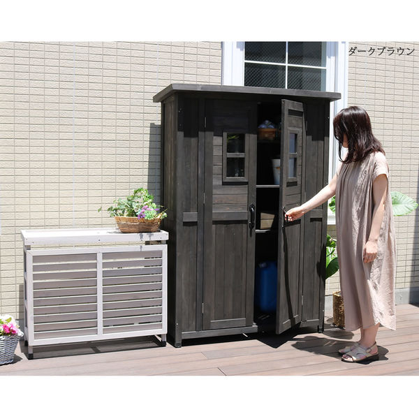 住まいスタイル カントリー調物置 薄型 幅1260×奥行480×高さ1770mm