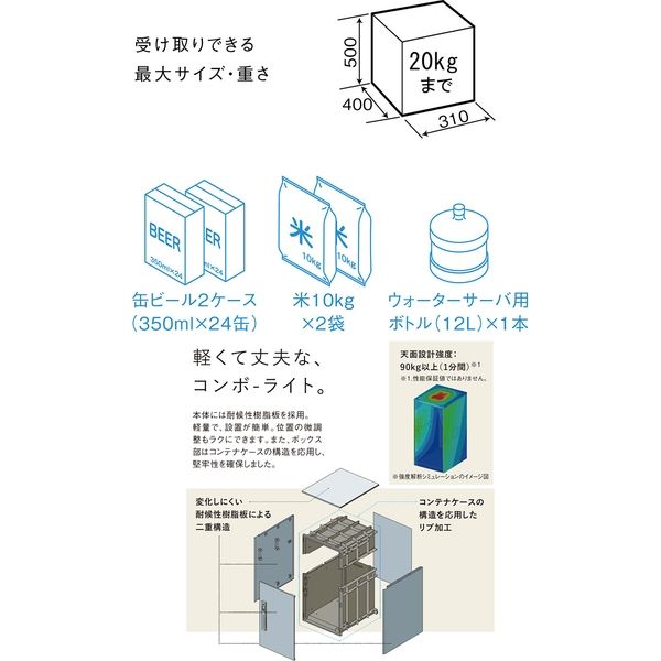 パナソニック 後付け用宅配ボックス CTNR6020RWS（直送品） - アスクル