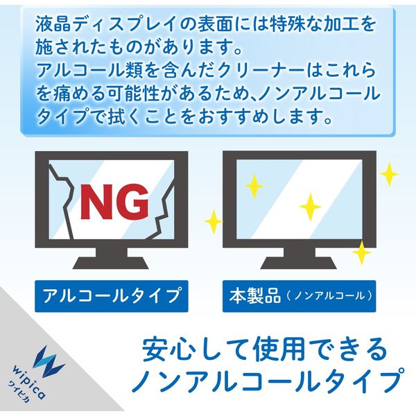 エレコム ウェットティッシュ/液晶用/ボトル/80枚 WC-DP80N4 1個 アスクル