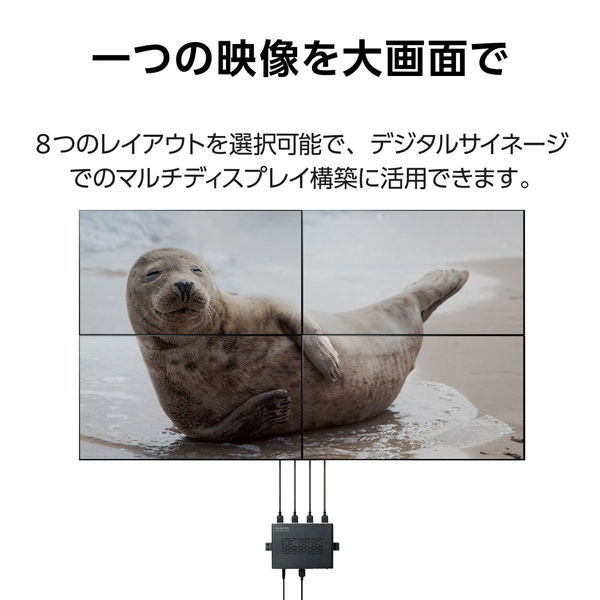 ビデオウォールコントローラー HDMI(出力)4ポート メタル