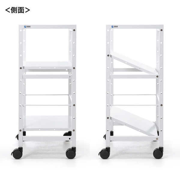 サンワサプライ 高耐荷重ワゴン 2段 ホワイト WG-207 1個（直送