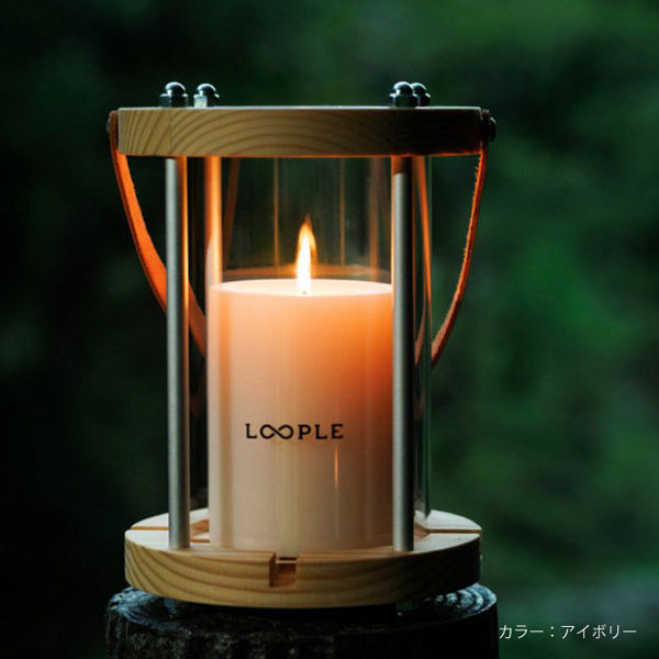 ペガサスキャンドル LOOPLE キャンドルランタン「ウッド」 L