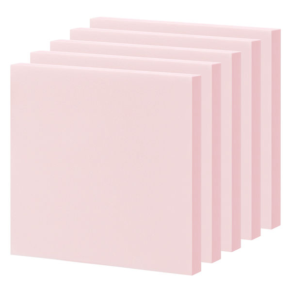 アスクル はたらく ふせん 付箋 75×75mm パステルピンク （正方形） 50  