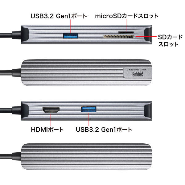 サンワサプライ USB Type-Cマルチ変換アダプタ（HDMI＋カードリーダー