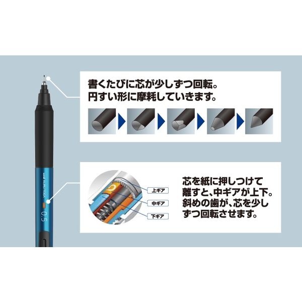 三菱鉛筆（uni） シャープペン クルトガKSモデル 0.5mm ライトグレー M5KS1P.37 1本