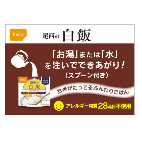 尾西食品 尾西食品 アルファ米 白飯 1食分 非常食 長期保存 100g×10個