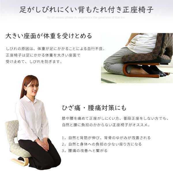 ホームテイスト リクライニング付き 正座椅子 葵 紺色 HKZ 1台（直送品）