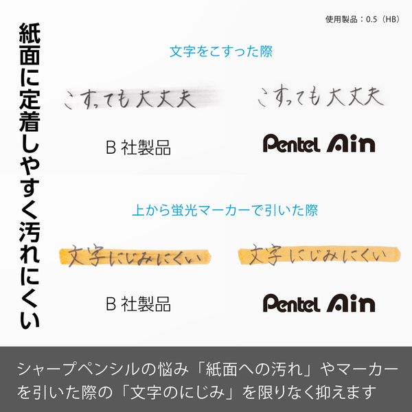 ぺんてる アイン シャープペンシル替芯 0.2mm HB C282-HB 1箱（200本