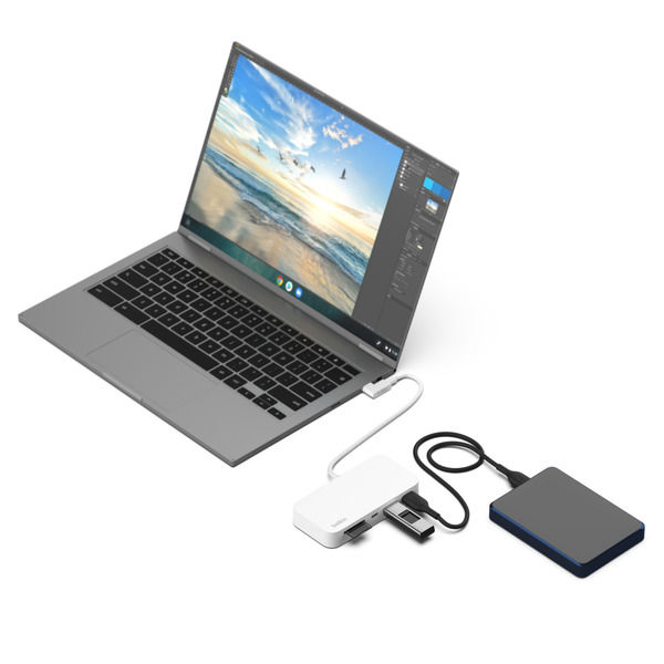 Belkin USB-Cハブ 6-in-1 LAN カードスロット iMac用背面マウント付き 