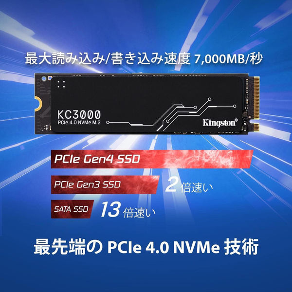Kingston NVMeM.2 SSD SKC3000S/512G 1個（直送品） - アスクル