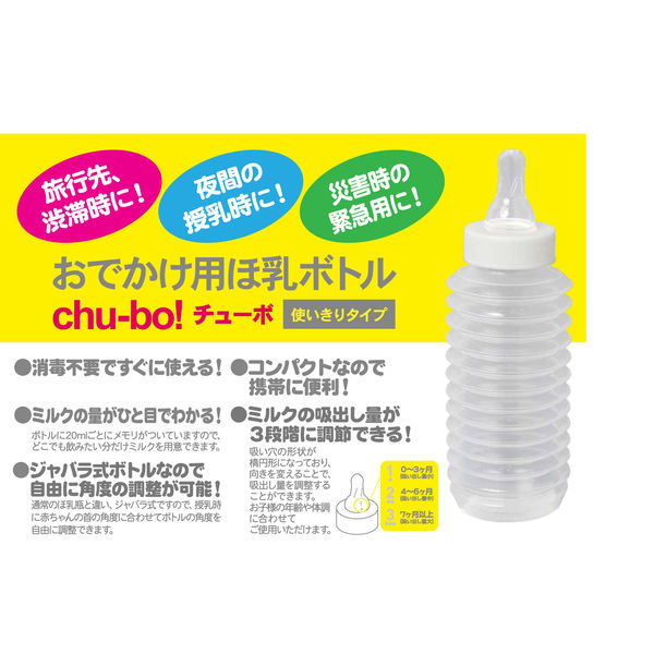 chu-bo チューボ 使い捨て哺乳ボトル3個 ＋ ChuChu 紙パック用乳首