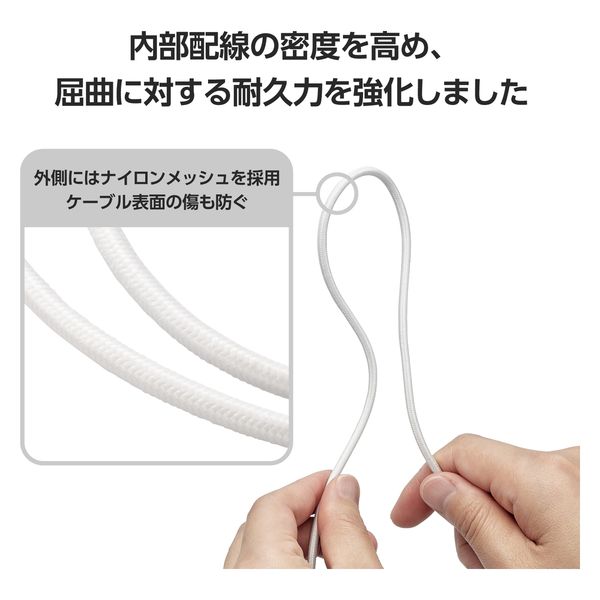 iPhone充電 ライトニングケーブル 0.5m 最大12W 高耐久 白 MPA iPhone充電 ライトニングケーブル 0.5m 最大12W 高耐久 白 MPA