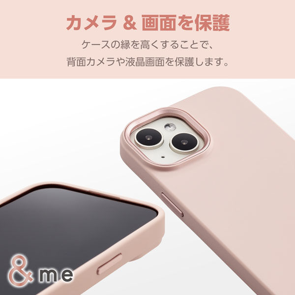 iPhone15 ケース ハイブリッド ショルダーストラップ付 &me ダスティ