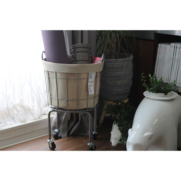 限定セール　LASKA AIR / ラスカエアー パネルドスタンドブルゾン 003334 WIRE ARTS & PRO.LAUNDRY ROUND BASKET with CASTER LEG