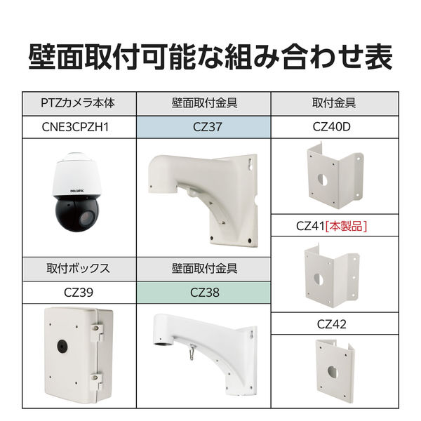 屋外用PTZカメラ専用コーナー取付金具 アルミ CZ41 DXアンテナ 1個