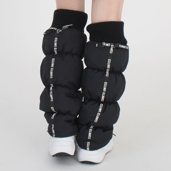 クアルトユナイテッド 後ろリボン中綿レッグウォーマー BLK F U8055 1
