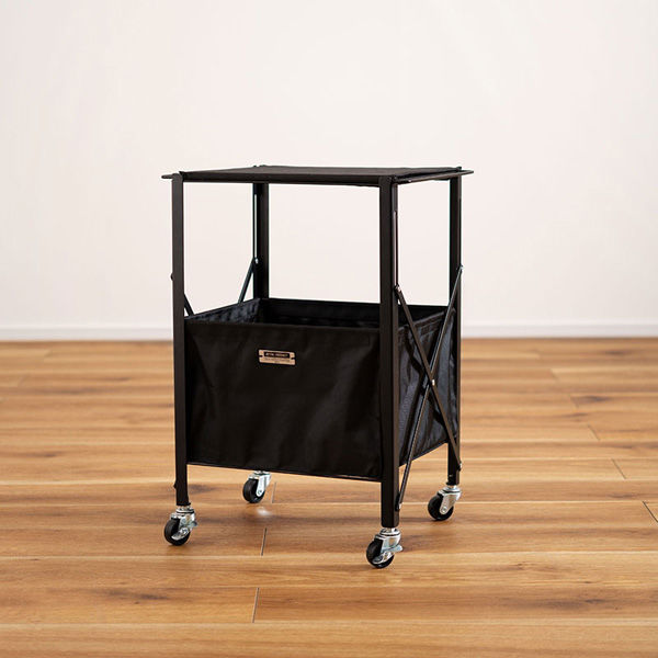 東谷株式会社 フォールディングテーブルワゴン ブラック MIPー