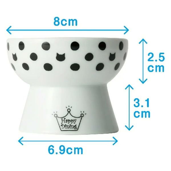 猫壱 猫用 脚付フードボウル プチ 水玉柄 330976 1個（直送品