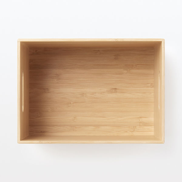 無印良品 重なる竹材長方形ボックス ハーフ 中 約幅26×奥行18.5×高さ 