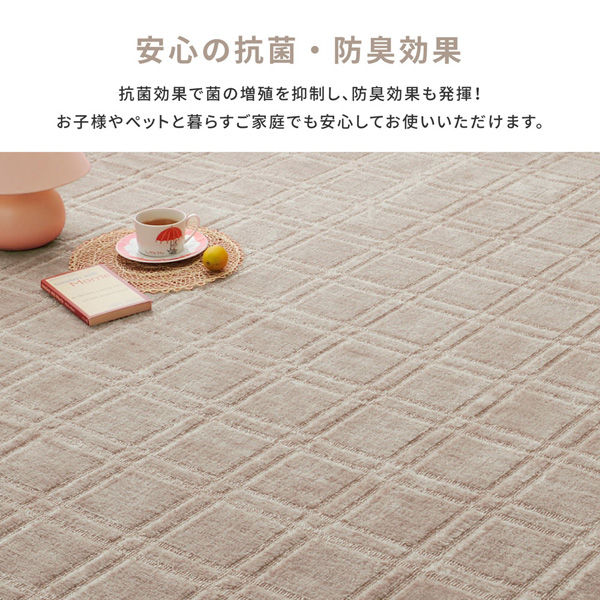 玄関渡し】 萩原 抗菌・防臭加工の平織カーペット シオン 江戸間6畳
