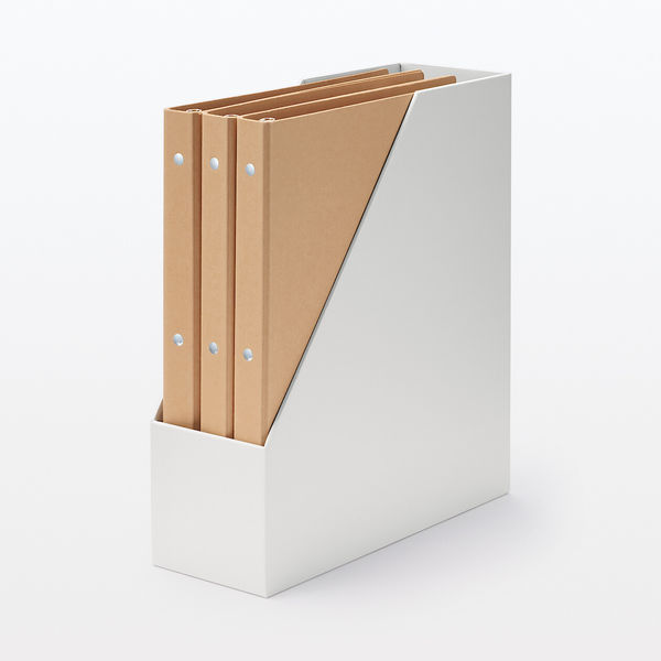 無印良品 硬質紙スタンドファイルボックス A4用 ホワイトグレー 約幅10 