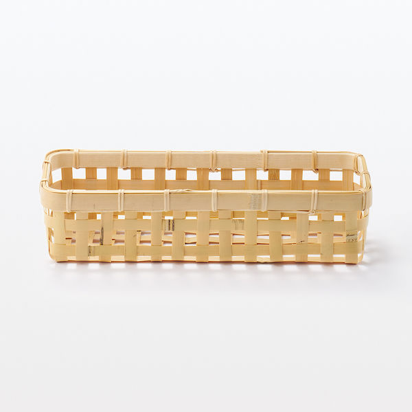 無印良品 竹材 編みかご 約幅10×奥行28×高さ6cm 1セット（2個） 良品