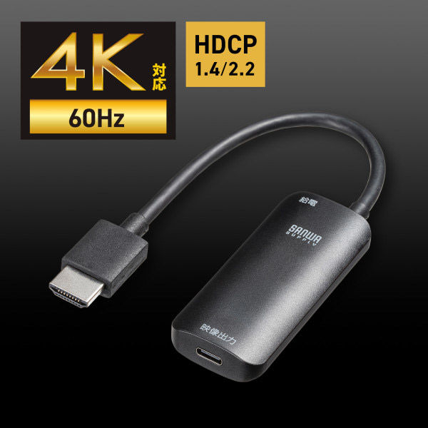 サンワサプライ HDMI-Type-C（DP Altモード）変換アダプタ（4K/60Hz ...