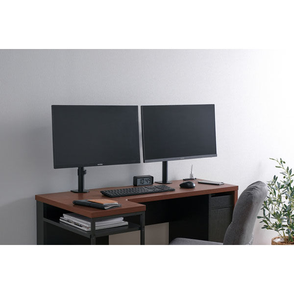 アイリスオーヤマ 収納付きデスク ウォールナット/ブラック SDKL-1125