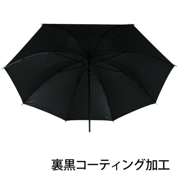 アテイン 58cm 晴雨兼用 ジャンプ傘 すそボーダー 黒 ブラック 6615BK