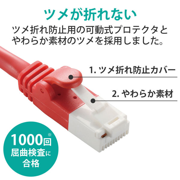 エレコム ＲｏＨＳ指令準拠ＬＡＮケーブル／ＣＡＴ５Ｅ／爪折れ防止