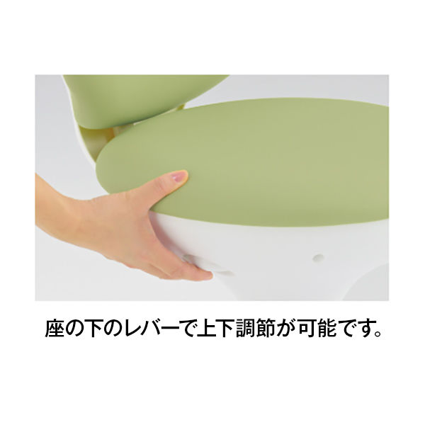 オカムラ 患者用チェア ①　布張り 背付 円盤脚 座面回転　ライトブルー オカムラ 患者用チェア ビニール張りタイプ 肘なし 背付 円盤脚