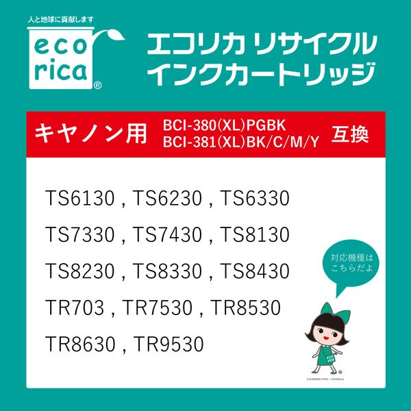 エコリカ　リサイクルインク　ECI-C381-5P　BCI-381+380/5MP対応 1個