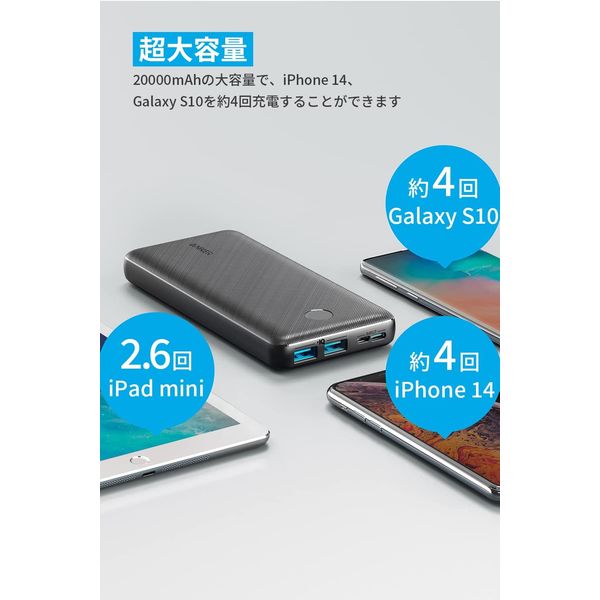 Anker モバイルバッテリー 20000mAh 2台同時充電可能 PowerCore