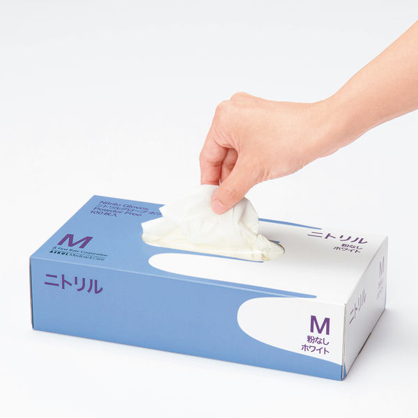 ファーストレイト MCニトリル手袋 ホワイト 35粉なし L FR-6103