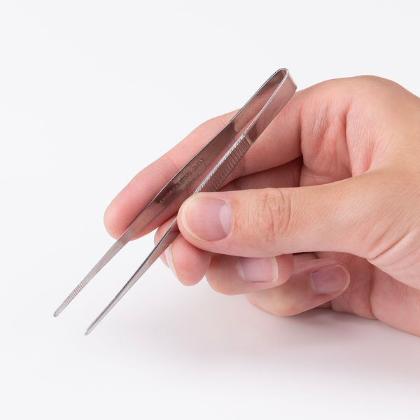 アスクル限定販売 「現場のチカラ」ステンレス製ピンセット 115mm 直