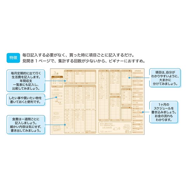 学研ステイフル 11ぴきねこ シンプル家計簿 B5サイズ ききゅう D08580 3冊（直送品） - アスクル