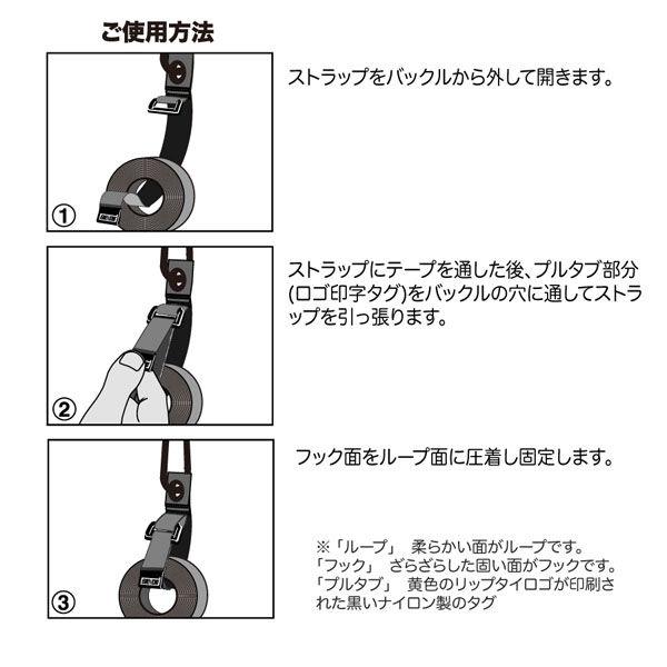 RIP-TIE（リップタイ） キャリングテープホルダー25mm幅×700mm ハトメ付き ネオングリーン CT25-A28-NG（直送品） アスクル