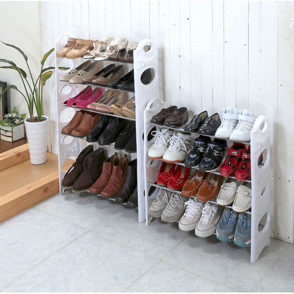 谷村実業 シューズラック 10段 カバー付き ブラック TAN-846BK 1個