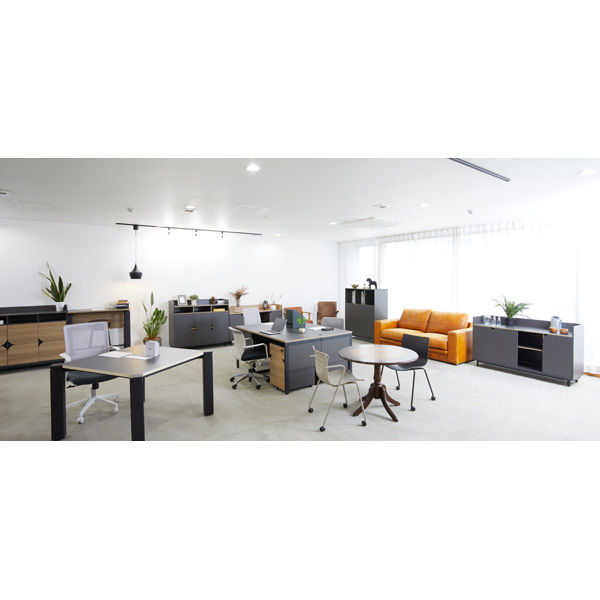 【軒先渡し】SMILE CORP RITZY HORN ハイデスク 幅1200×奥行450×高950mm アイロングレー 720021 1台（直送品） RITZY HORN アイロングレー