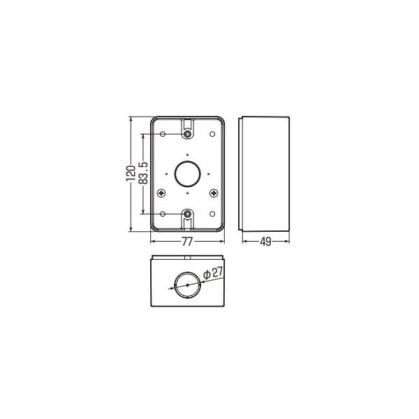 エスコ φ27mm 露出ボックス(防水コンセント用) EA940CS-176 1セット(10