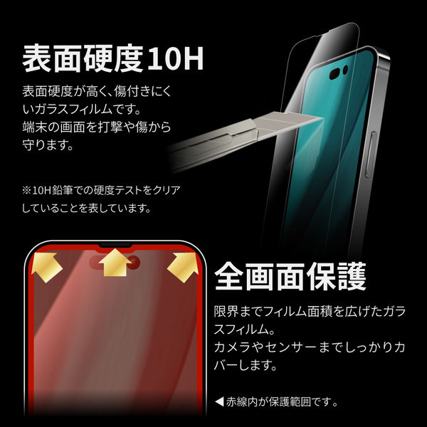 MSソリューションズ iPhone 14 Pro ガラスフィルム 全画面 極薄