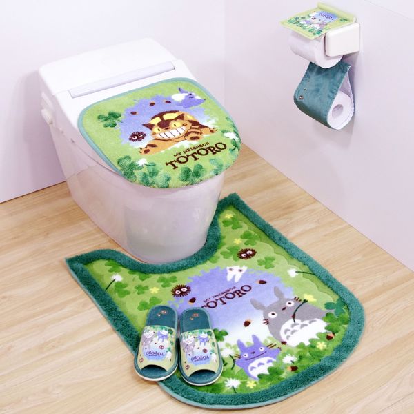 センコー　ロングトイレマット となりのトトロ あおぞらどんぐり 約78×60cm　34756　グリーン センコー となりのトトロ あおぞらどんぐり トイレロングマット