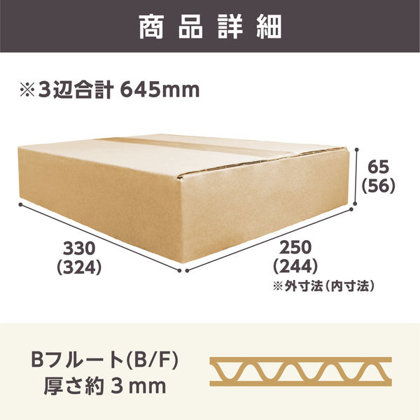 ザップ ダンボール 80サイズ W330×D250×H65mm 3mm厚 7515 1箱(60 ザップ ダンボール 80サイズ W330×D250×H65mm 3mm厚 7515 1箱(60